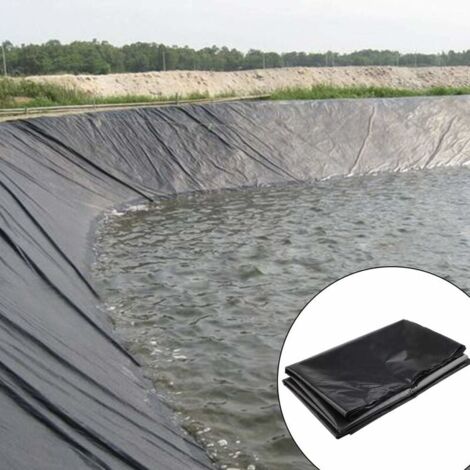 LYCXAMES Teichfolie, hochdichtes Polyethylen, 2 m x 3 m, schwarz, für