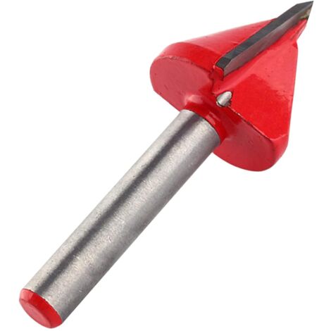 V-Nut Fräser 60° Aus Wolframstahl – 6 Mm Schaft, 22 Mm Durchmesser, CNC & Handfräsen Für Holz & Kunststoffe (rot)