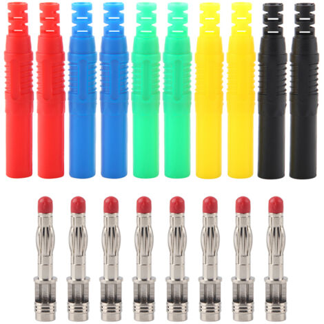 Bananenstecker 10 Stück 4 mm Sicherheit Vollisolierte stapelbare Bananenstecker Löt DIY
