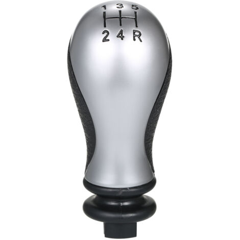 Kakulkomen Schaltknauf 6-Gang Für Opel - Matt Silber Mit Leder Manschette