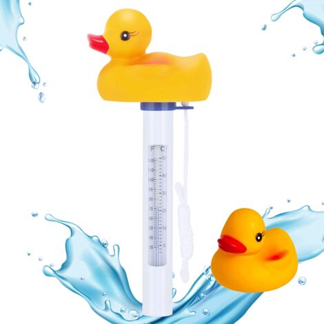 Schwimm-Thermometer Für Pool & Spa - Enten Thermometer Mit Seil Für Badewanne, Teich & Kaltbad