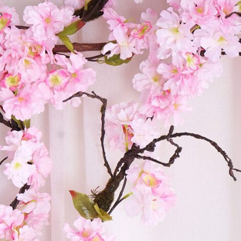 Hngende Ranke, knstliche Sakura-Girlande, Kirschblten-Efeu-Rattan-Kranz  fr Hochzeiten, Heimfestivals, 5 Stck, Pink-177 cm