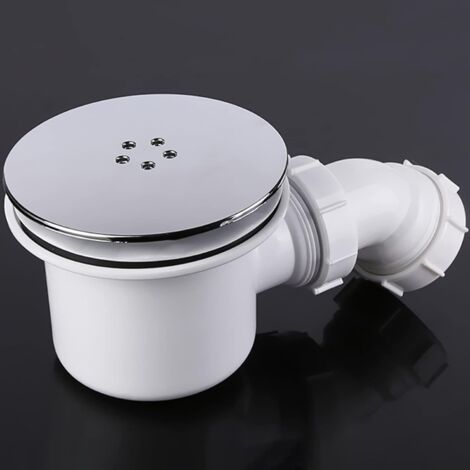 BRIOTA Duschablaufabdeckung Chrom & Schwarz – Für 90 Mm Abfluss | Schneller Wasserfluss & Geruchshemmend | Leicht Zu Reinigen