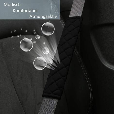 Protektoren-Set ，Gurtpolster Auto,4 Pack Sicherheitsgurt Schulterpolster,  Schwarz 27.5x6cm