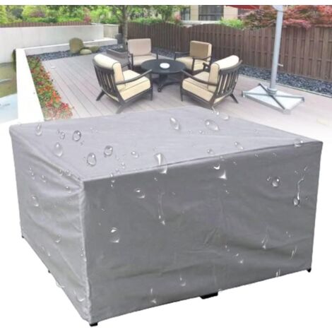 Quadratische Gartenmöbel Abdeckung Wasserdicht, Silber Möbel Abdeckung