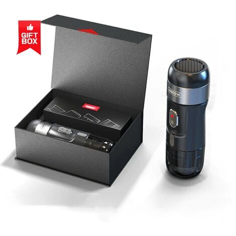 Cafetière portable HiBREW H4A  Légère et portable Peut être utilisée dans la voiture et à l'extérieur Matériaux de qualité alimentaire (Coffret cadeau)