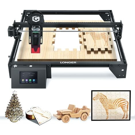 LONGER RAY5 10W Machine à graver laser 60 W – 10 W Output Laser Cutter Offline Appareil de gravure Acrylique Gravure laser Machine pour verre, céramique, ardoise, bois 400 x 400 mm
