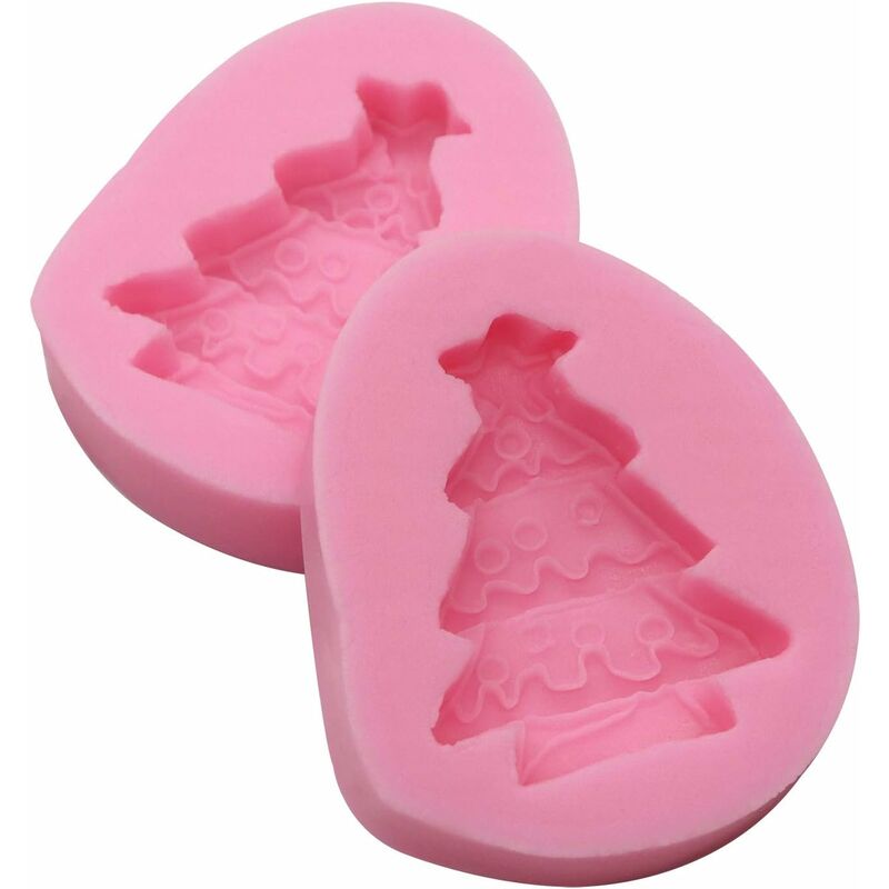 2 Pcs 6 Cavity Christmas Tree Silicone Mold Cake Baking Mold Chocolate  Candy Handmade Soap Ice Cube Biscuit Molds