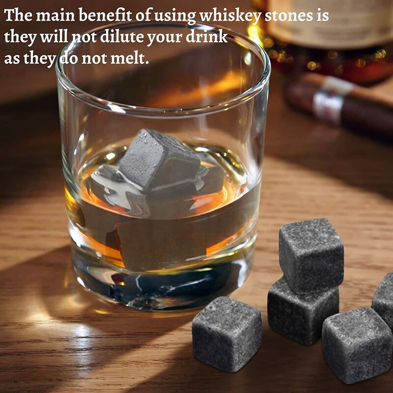 Reusable Golden Whiskey Stones Ice Cubes Chilling Rocks whisky cooler  whiskey ice bucket champagne beer cooler stainless steel