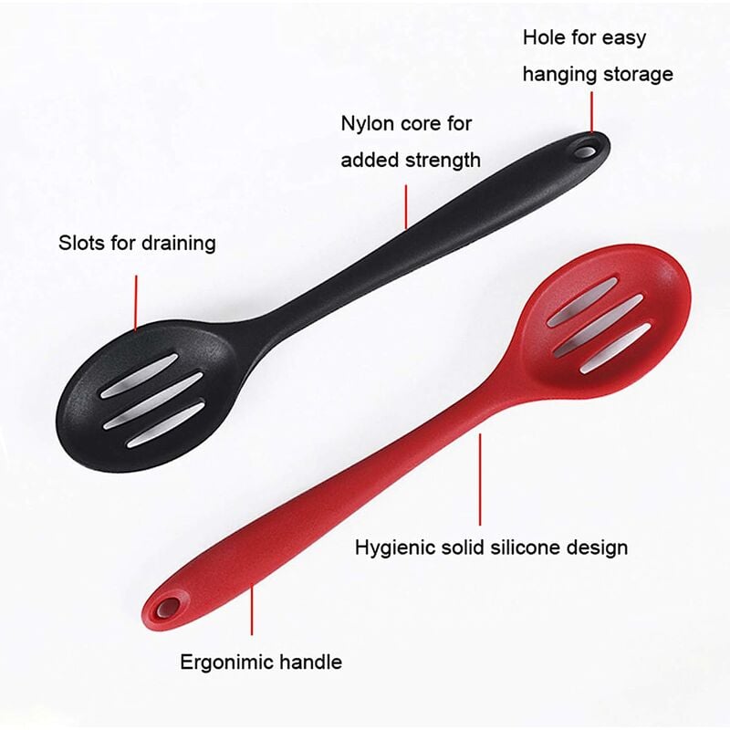 2 Pcs Silicone Spoons for Cooking Heat Resistant, Hygienic Design Cooking  Utensi Mixing Spoons for Kitchen Cooking Baking Stirring Mixing Tools