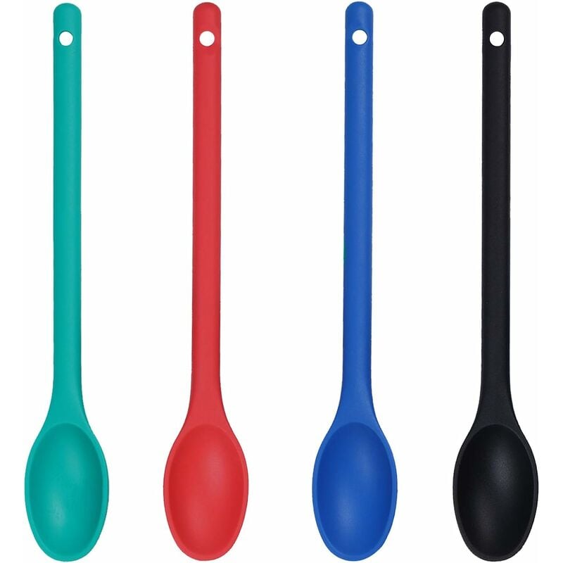 6 Pieces Small Multicolored Silicone Spoons Nonstick Kitchen Spoon Silicone  Serving Spoon Stirring Spoon for Kitchen Cooking Baking Stirring Mixing  Tools (Red, Black) 