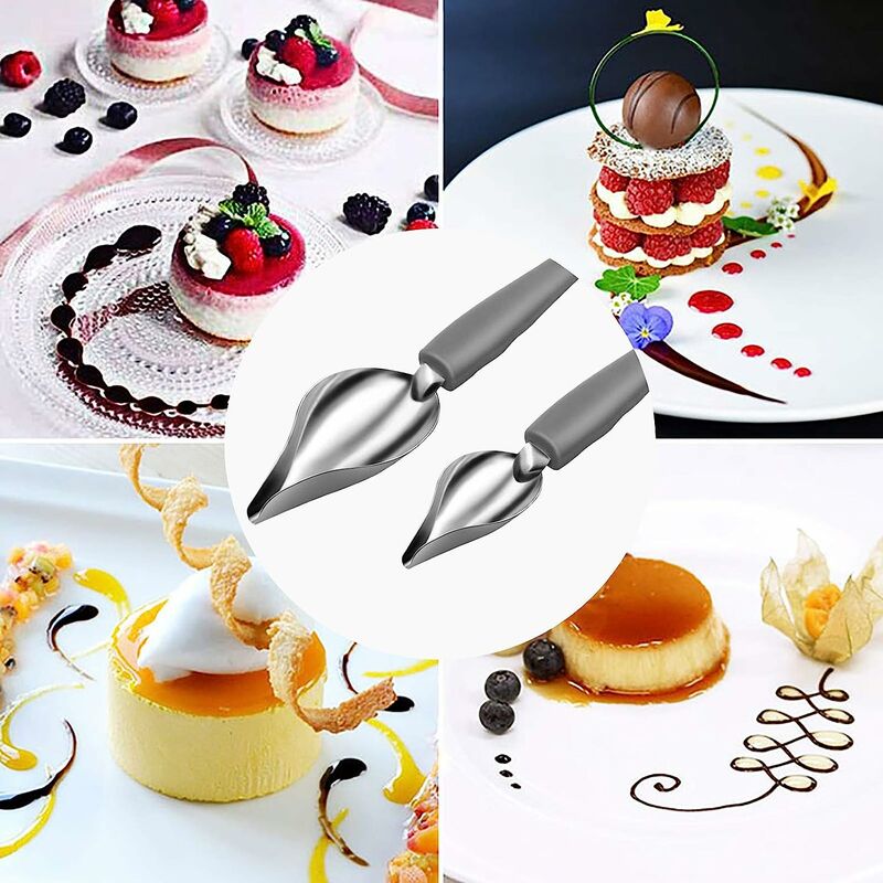 3 Pieces Candy Dipping Tools Chocolate Dipping Fork Spoons Set 2 Pieces  Culinary Decorating Spoons Chef Art Pencil for Decorative Plates Stainless  Steel Chef Spoon