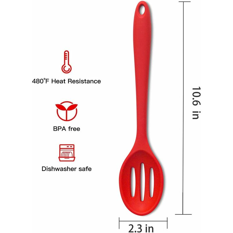 Mixing Spoons Set of 3, Silicone Spoons for Cooking, Serving Spoons  Silicone, Cooking Spoons 10.6, Cooking Spoon Nonstick, Heat Resistant to  480 (3