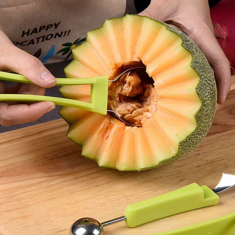 6 in 1 Melon Baller Scoop Set with Peeler, Stainless Steel Fruit Carving  Tool Seed Remover with Fruit Vegetable Cutter Slicer Shredder - Yahoo  Shopping