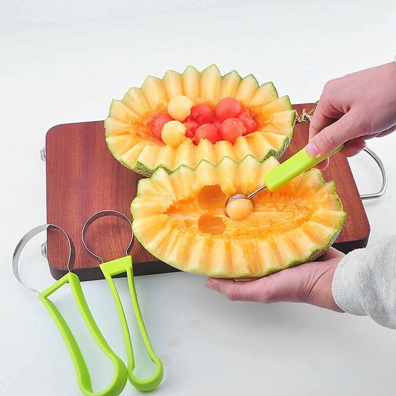 4 In 1 Watermelon Slicer Cutter Scoop Fruit Carving Knife Cutter Fruit  Platter Fruit Dig Pulp Separator Kitchen Gadgets Acces