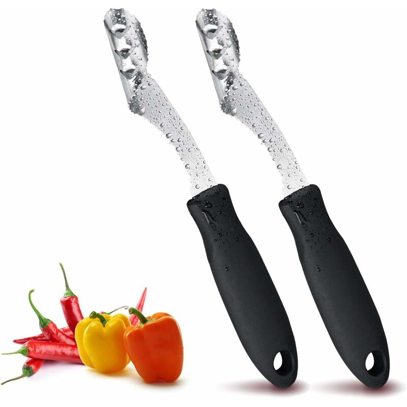 Convenient Pepper Corer Rotating Cutter Stainless Steel Hanging Hook Smooth  Edge Core Remover For Daily Life