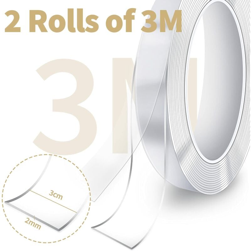 3M Double Sided Tape Heavy Duty Mounting Tape for Car, Home Office 0.4 INCH  Width* 164 Feet Length