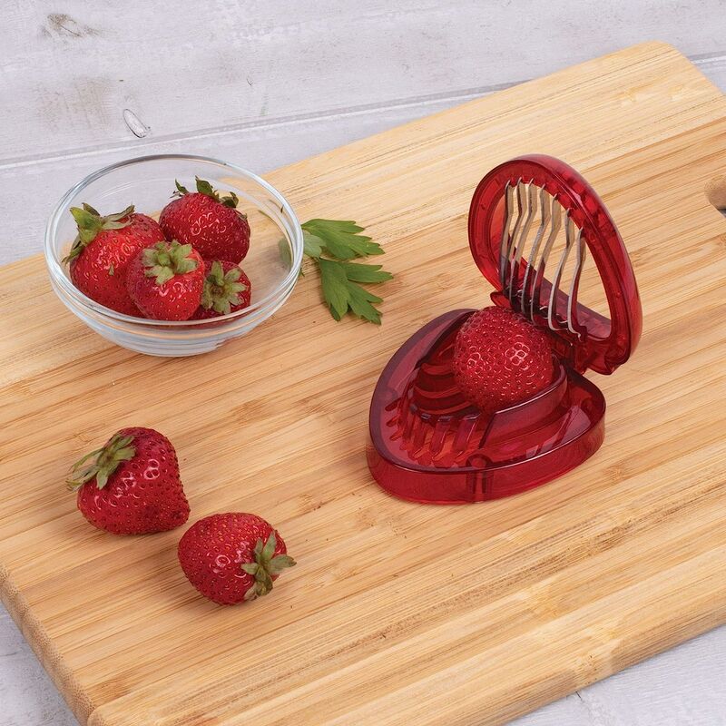 2 In1 Red Date Cherry Fruit Pitter Remover Strawberry Slicer