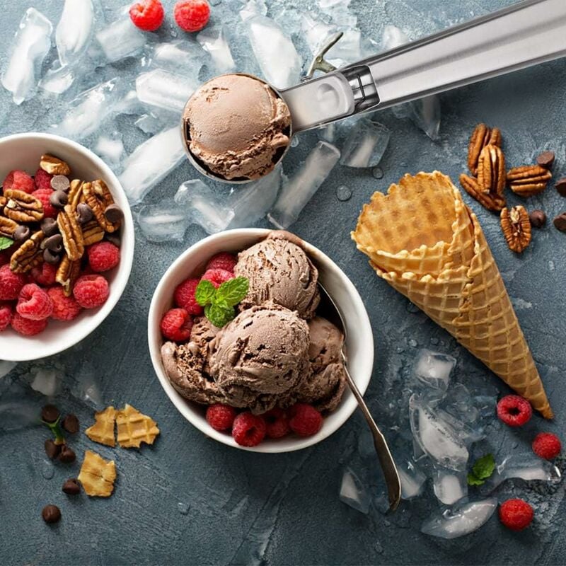 1pc Trigger Release Stainless Steel Ice Cream Scoop - Perfect for Baking  and Serving Delicious Treats