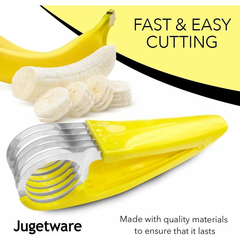 Banana Slicer Stainless Steel, 3 Pcs Banana Cutter Slicer Multifunctional  Portable Fruit Salad Peeler Durable Kitchen Tool For Bananas Vegetable  Cucum