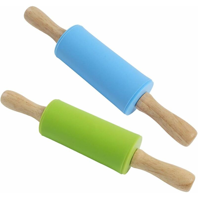 2PCS Wooden Small Kids Rolling Pin Clay Rolling Pin Children Rolling Pin