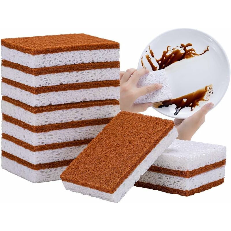 5PCS Scrub Sponges for Dishes Non-Scratch Microfiber Sponge Non Stick Pot  Cleaning Sponges Kitchen Tools Wash Pot Gadgets