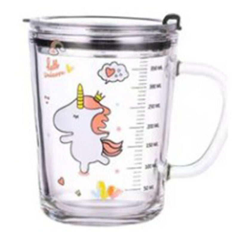 1pc Cartoon Unicorn Push-up Lid Plastic Straw Cup