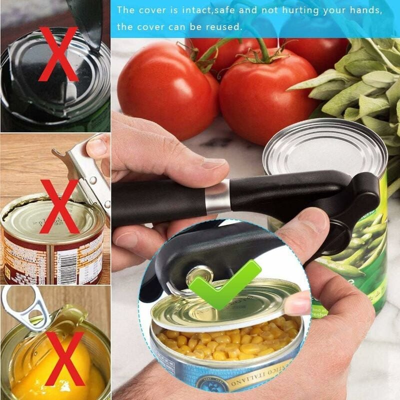 Manual Side Cut Can Opener Set Stainless Steel Can Bottle Tin Opener Old  Fashioned Can Opener Side Can Opener For Home Camping Restaurant (3pcs)