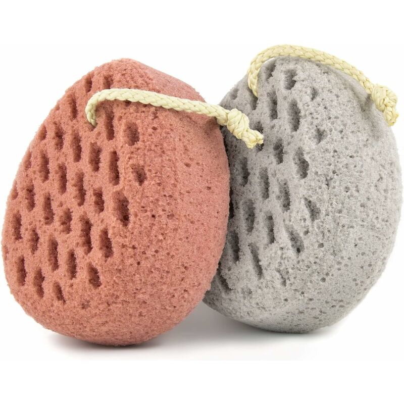 2 Pack Exfoliating Shower Loofah Sponge Pads Body Scrubber for Men Women  Removing Dead Skin Made with Natural Luffa and Terry Cloth 5.9x3.7IN  Loofahs Mesh Pouf Body Glove for Bath Spa