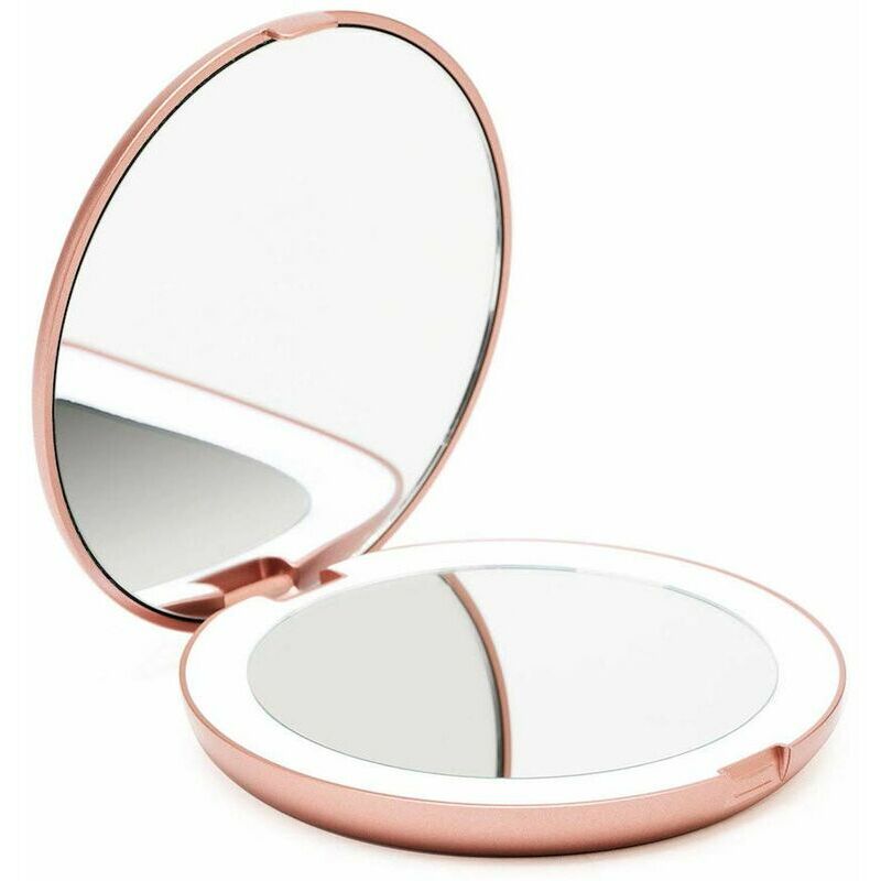Fancii Makeup Mirror with Natural LED Lights Lighted Trifold Vanity Mirror with 5X 7X Magnifications - 40 Dimmable Ligh