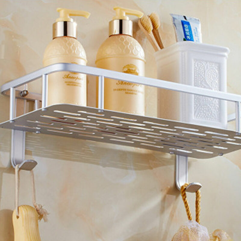 Shower Caddy Basket Shelf with Hooks for Hanging Sponge and Razor