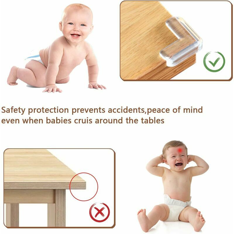 Baby Proofing Table Corner Protectors for Baby Extra Large Size with  Pre-Applied Double Sided Tape, Child Safety Furniture Baby Bumpers, 8 Pack,  Brown Brown X-Large (Pack of 8)