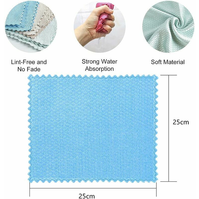 Nanoscale Cleaning Cloth, Fish Scale Microfibre Cloths, Reusable Lint Free  Super Absorbent Polishing Cloth Cleaning Cloth for Home, Kitchen (30x40 cm,  10 Pcs) 