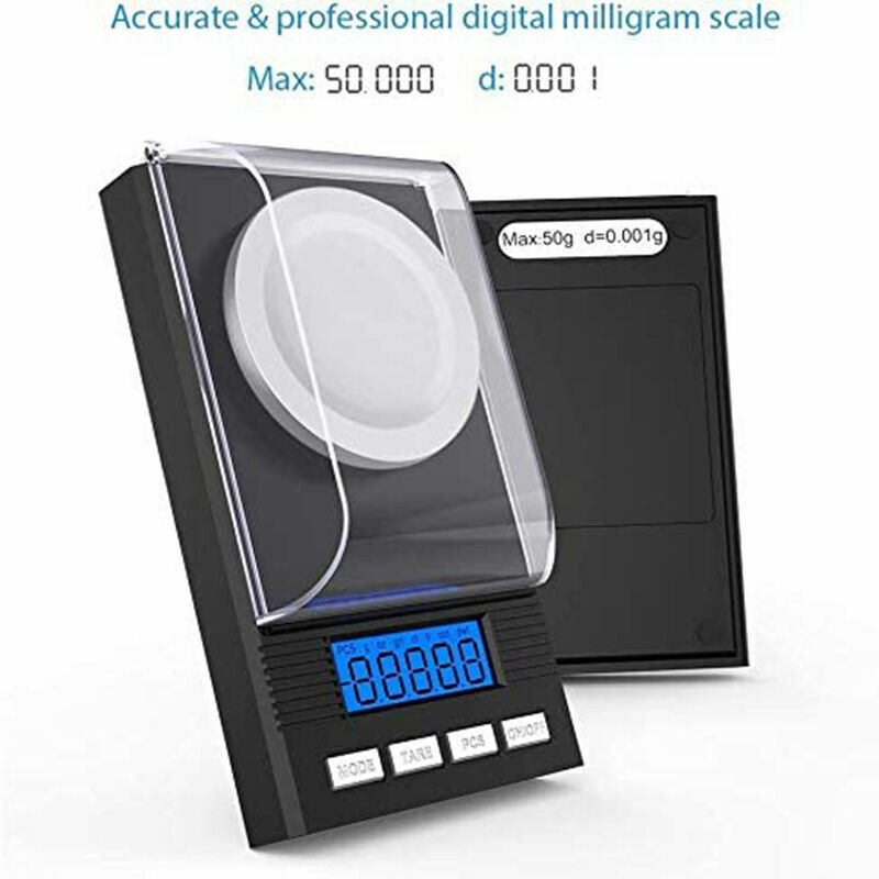 Milligram Scale 50g by 0.001g, Mg Scale USB, Digital Powder Scale, Large  LCD