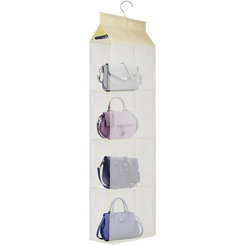 Handbag Storage Rack 4 Compartment Hanging Pouch Organizer u