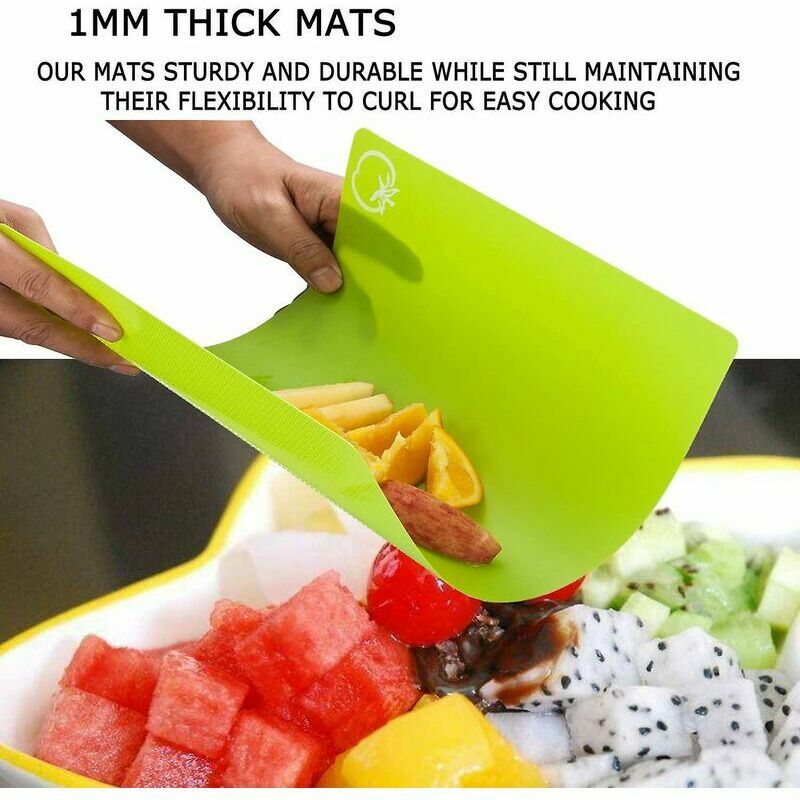 6pcs/set Cutting Board Mats Flexible Plastic Non-slip Rectangle