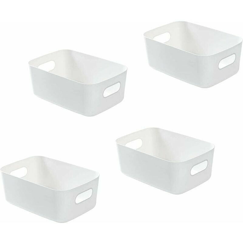 4pcs Reusable Plastic Shoes Storage Box,Daily White Square Multifunctional  Shoes Organizer