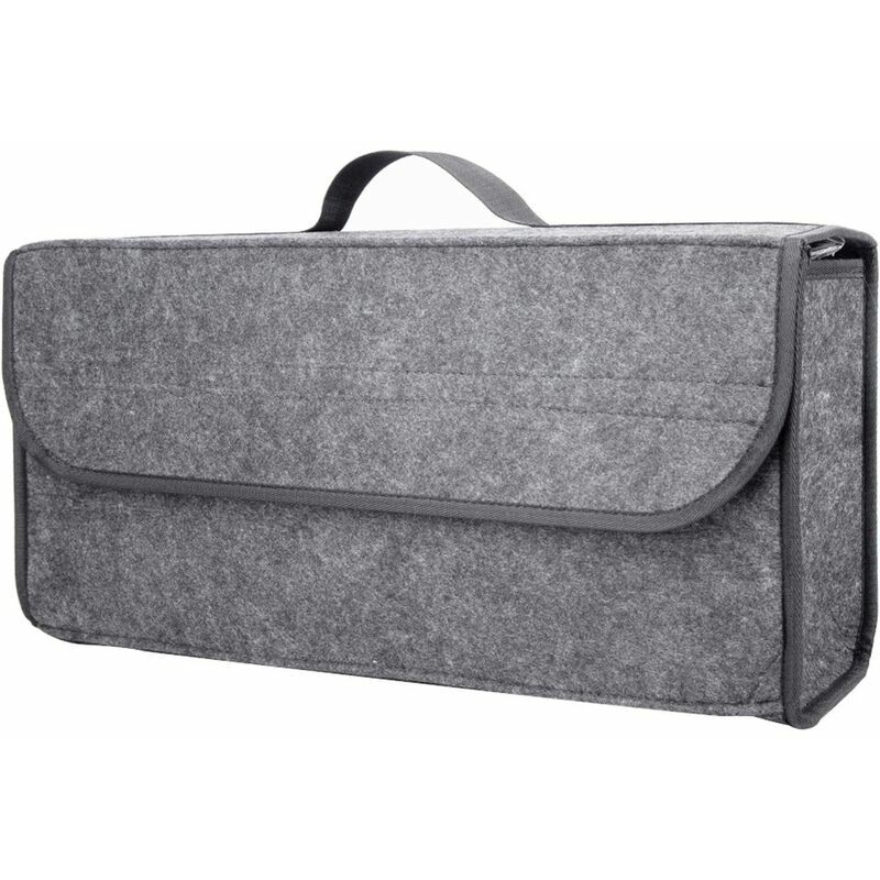 Car Trunk Organizer, Car Storage Box Carpet Cloth Bag Large Flap Closure  Storage Bag for Cars and Other Vehicles (Grey)