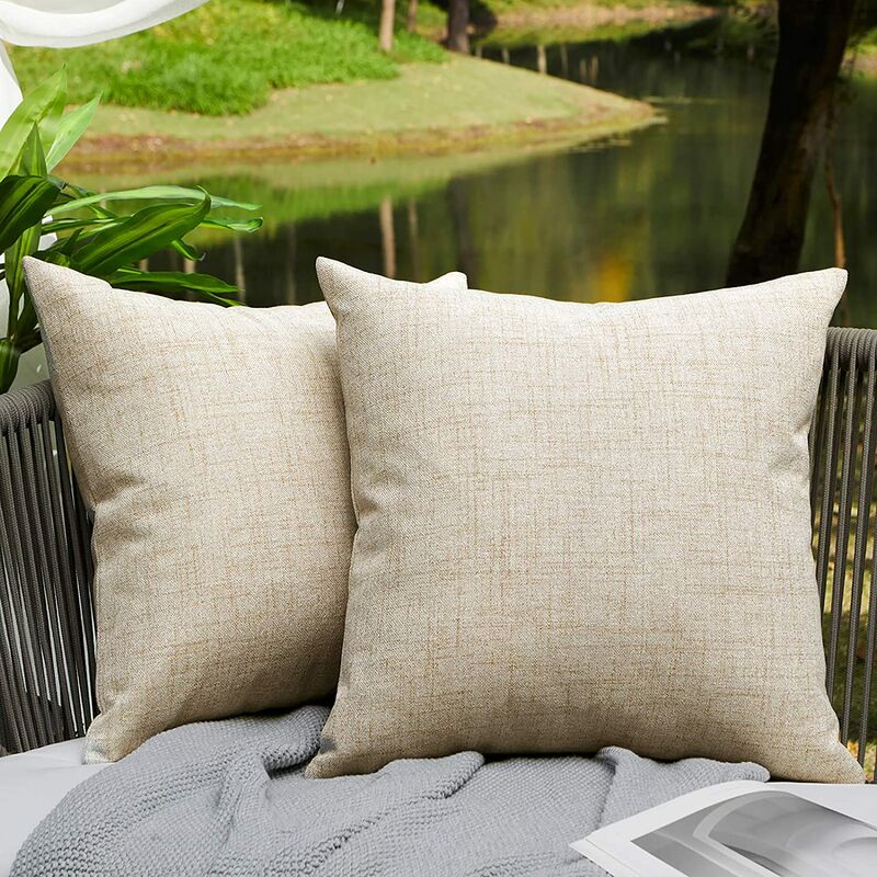 Deconovo Pillow Covers 18x18, 4-Pack Throw Pillow Covers, Faux Linen  Outdoor Pillowcase for Sofa(18 x 18 Inch, Cream, No Pillow Insert)