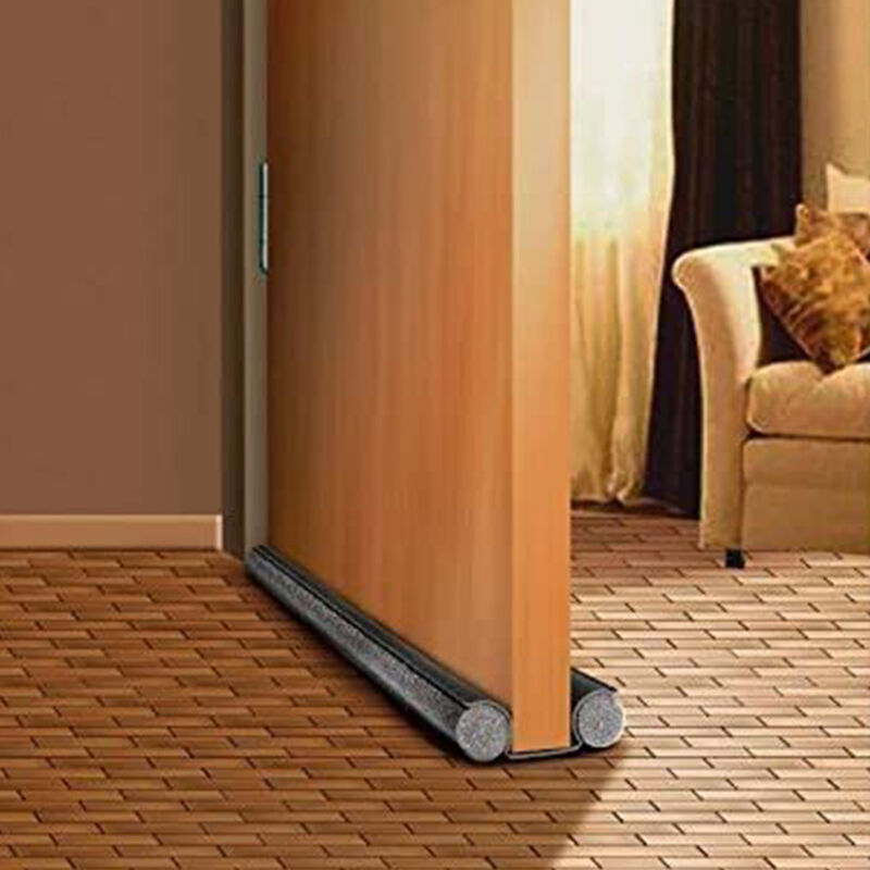 Adhesive Under Door Sweep Weather Stripping Soundproof Rubber Bottom Seal  Strip Draft Stopper Draught Excluder, 78 Length x 2 Width (2M White)