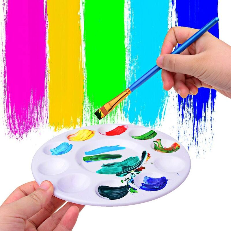 Paint Tray Palettes, Plastic White Palettes for Kids & Students,Paint Tray  for Art Class ,Craft DIY or Have a Birthday Painting Party-8Pcs