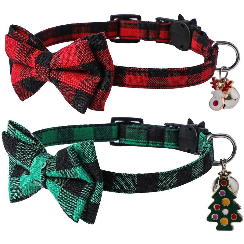 1pc Blue Checkered Pet Collar With Bow Tie, Bell For Cats And Dogs