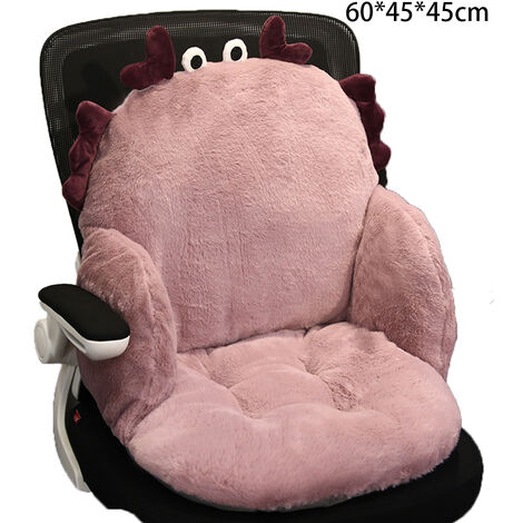 Cartoon Animal Plush Office Chair Cushion Pink Non-slip Lumbar