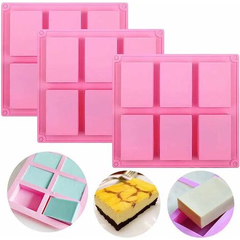1Pc Silicone Soap Molds, Patterns Rectangle & Oval Silicone Molds for Soap  Making, Cake Baking Molds, Nonstick, Pink