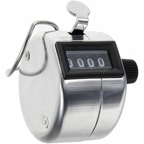 Manual Tally Counter Digit Number Lap Counter Stainless Steel Hand Held  Mechanical Clicker With Finger Ring Sliver