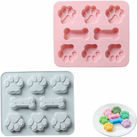 Puppy Paw Print Silicone Mold, Cute Paw and Bone Baking Molds, Non-Stick  Food Grade Silicone Molds for Chocolate, Candy, Jello, Cookies, Ice Cube  Trays, Dog Treats pink