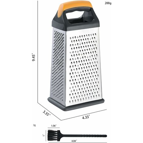 stainless steel box grater with 4 Sides, Best for Parmesan Cheese