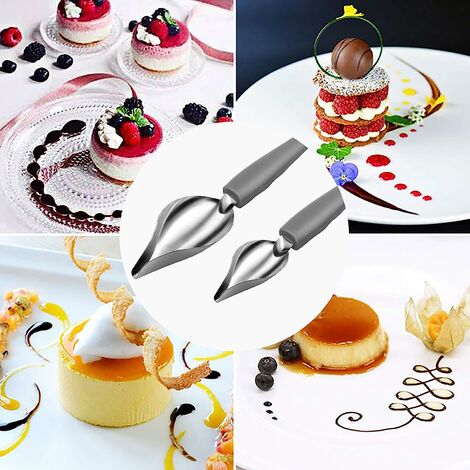 2Pcs Chocolate Creams Pencil Filter Spoons Cake Decoration Baking Pastry  Tools