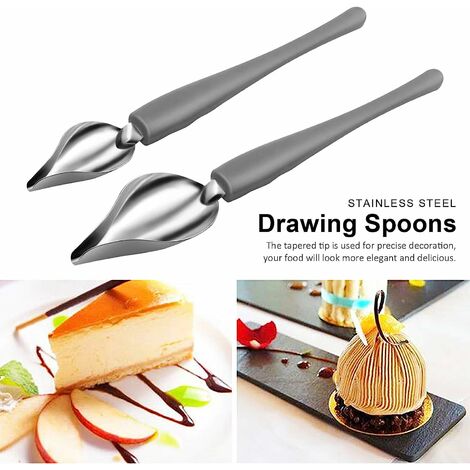 2Pcs Chocolate Creams Pencil Filter Spoons Cake Decoration Baking Pastry  Tools