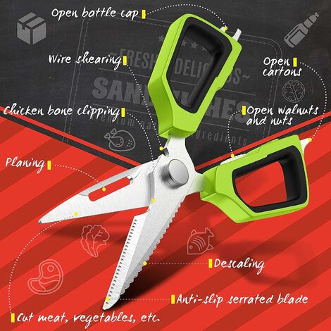 Multi-functional Stainless Steel Kitchen Scissors Panda Shaped Scissors  Heavy Duty For Kitchen, Korean Bbq, Chicken Bone Cutting, Available Now